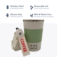 The Strappy Brew Cup - Stainless Steel Reusable Cup 380ml - Kwench Australia