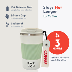The Strappy Brew Cup - Stainless Steel Reusable Cup 380ml - Kwench Australia