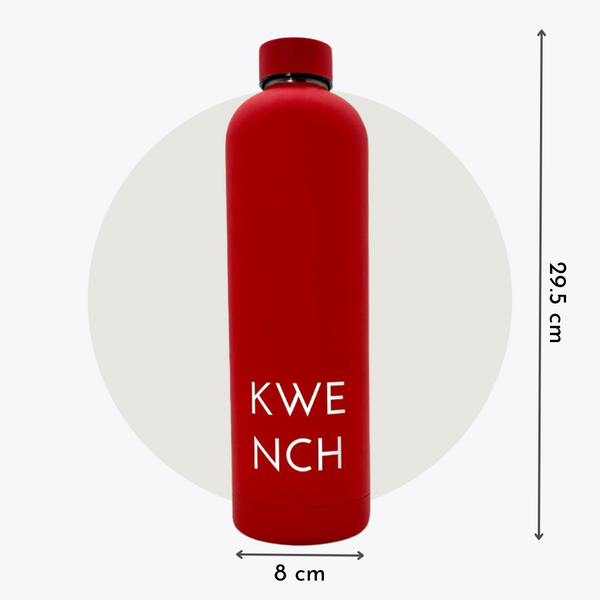 stainless steel 1 litre water bottle in red