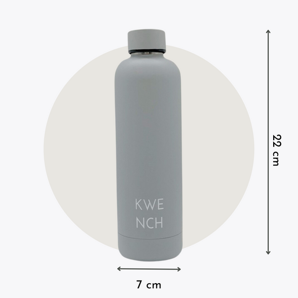 stainless steel 500ml water bottle in gray