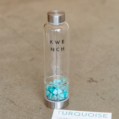 The Quartz - Glass Crystal Water Bottle - Kwench Australia - turquoise
