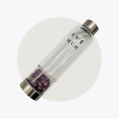 Glass Crystal Water Bottle amethyst