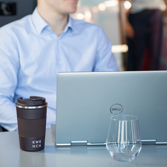 reusable coffee cup stainless steel in office