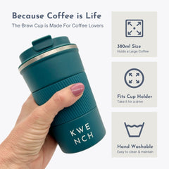 The Brew Cup - Stainless Steel Reusable Cup 380ml - Kwench Australia