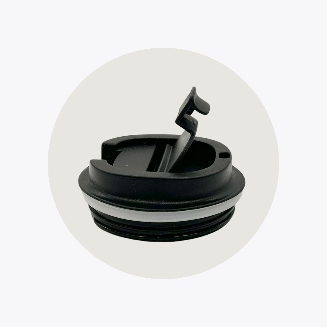 black lid for reusable coffee cup travel mug